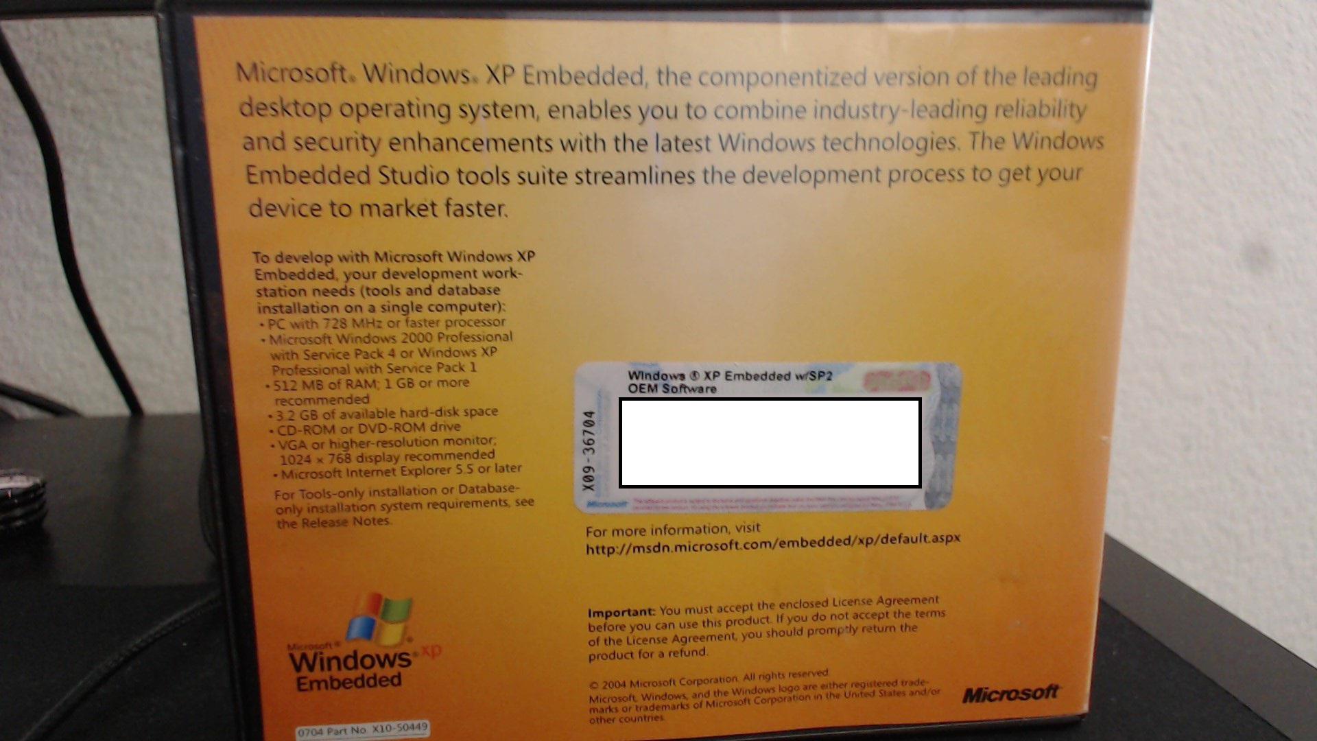 Windows xp embedded posready 2009 product key